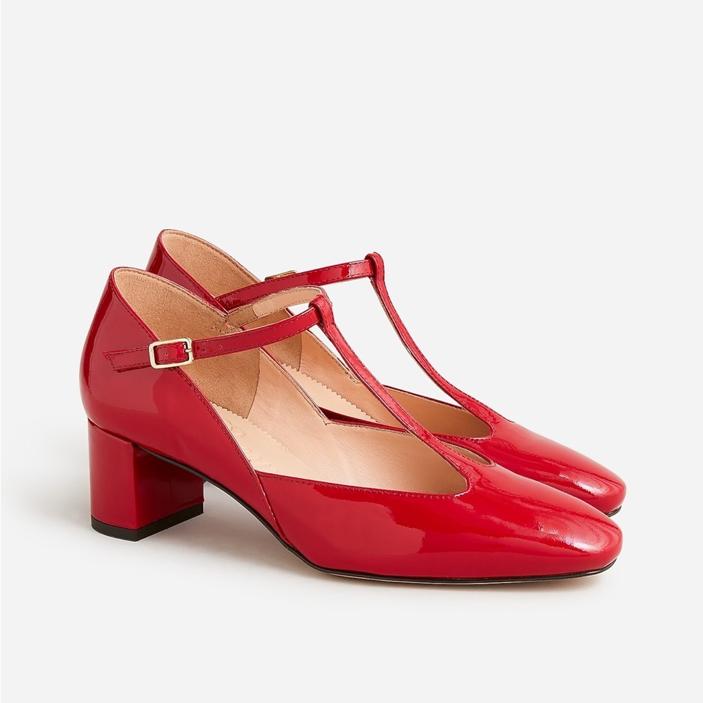 NWOT J Crew Patent Leather T-Strap Heels ❤️